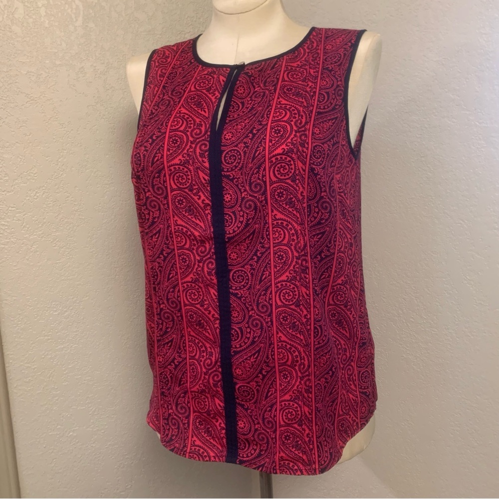 Tommy Hilfiger Pink & Navy Paisley Tank Top